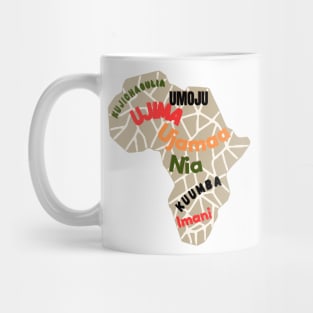 Kwanzaa African Continent Map  ( brown) Mug